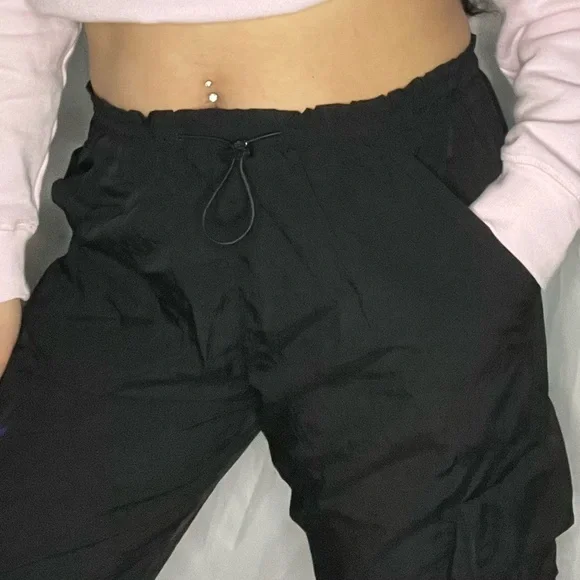 Like New The Chloe Nylon parachute pants by Garage size small in black, sold out - Picture 11 of 13